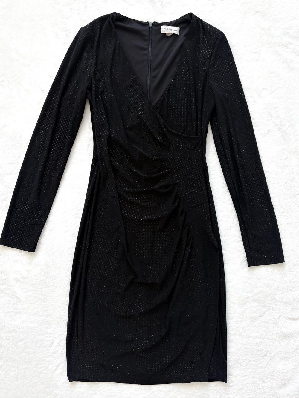 Calvin Klein cocktail formal dress black sparkle size 6